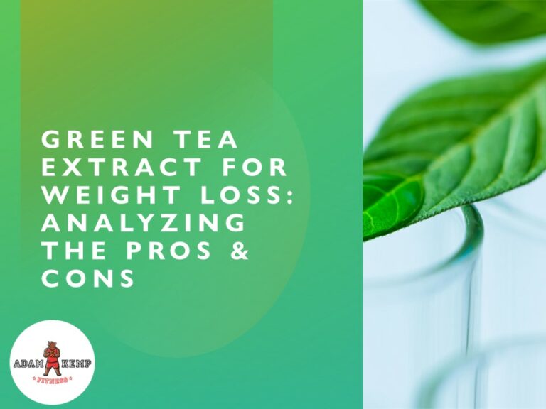 a green leaf on a green and white background with the words "Green Tea Extract for Weight Loss" written on it