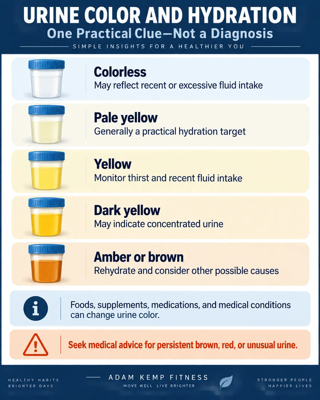 Urine Color and Hydration Chart