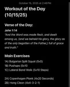 10-15-2025 Workout of the Day