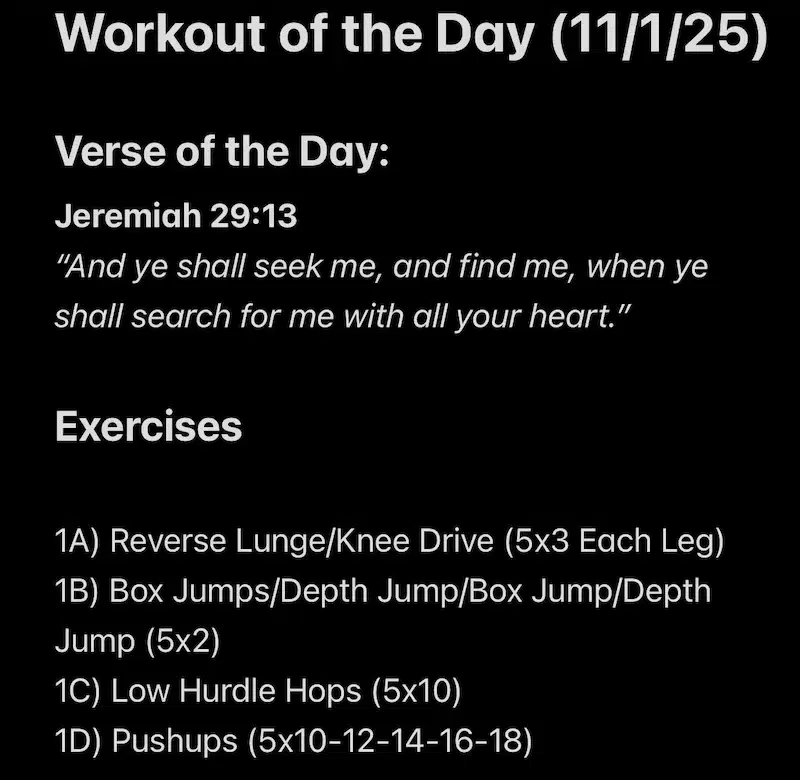 11-1-2025 Workout of the Day