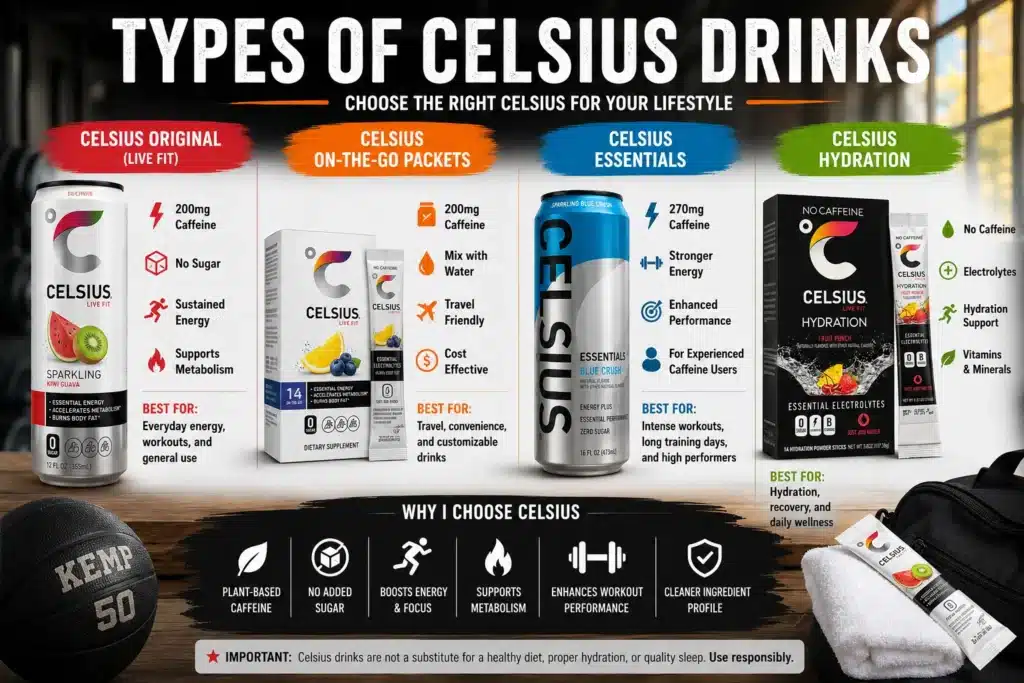 Types of Celsius Drinks