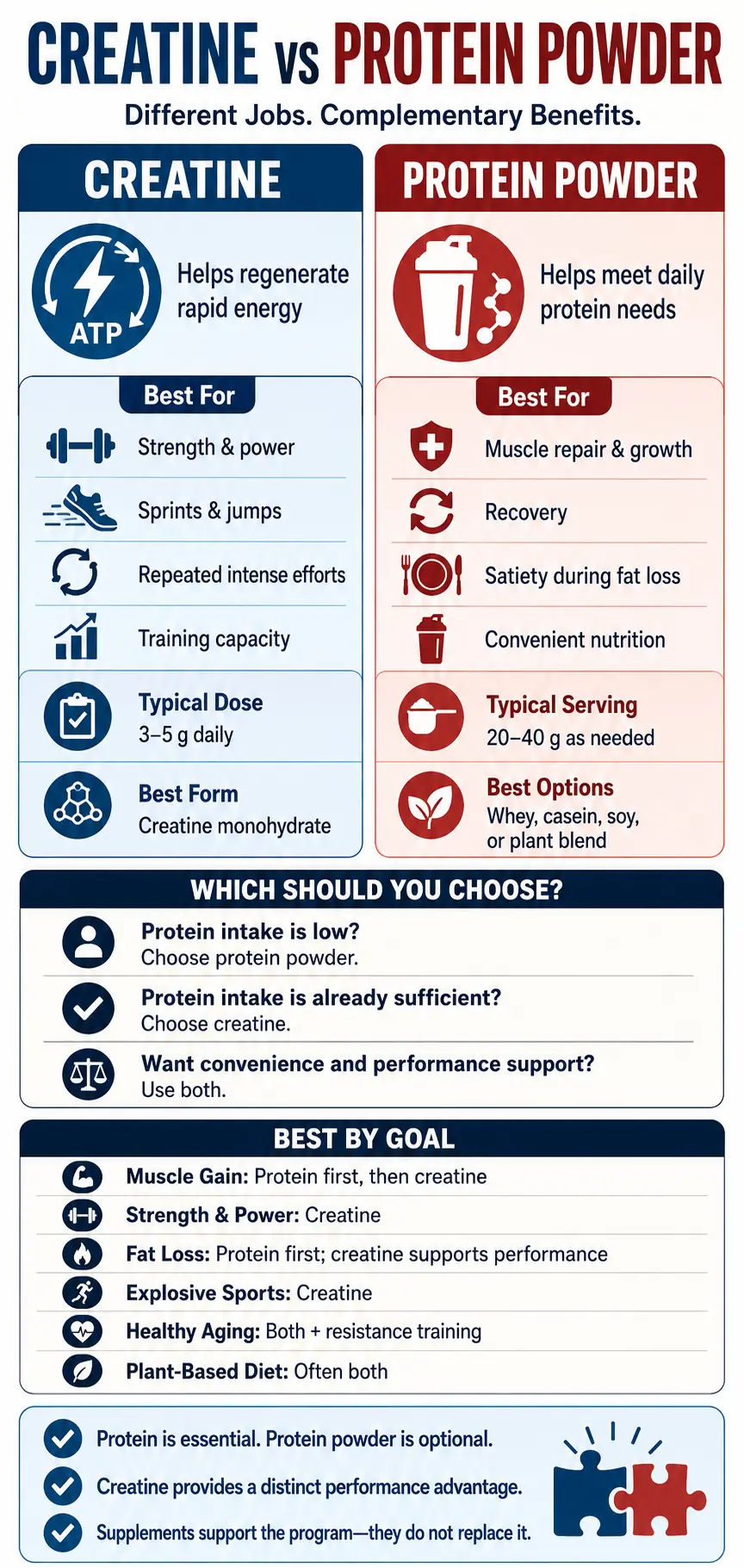 Protein Powder vs Creatine