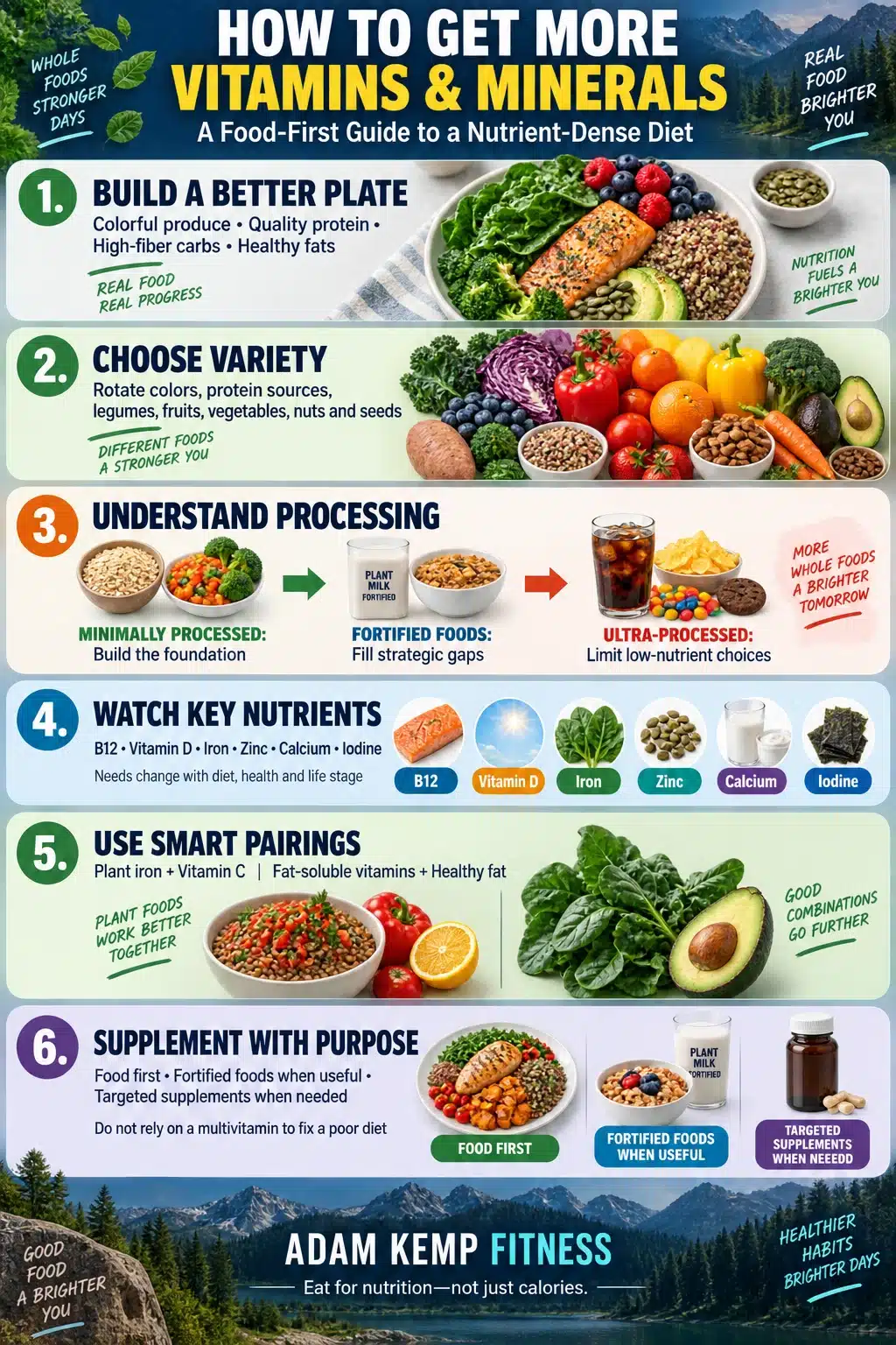 How to Get More Vitamins and Minerals in Your Diet Infographic