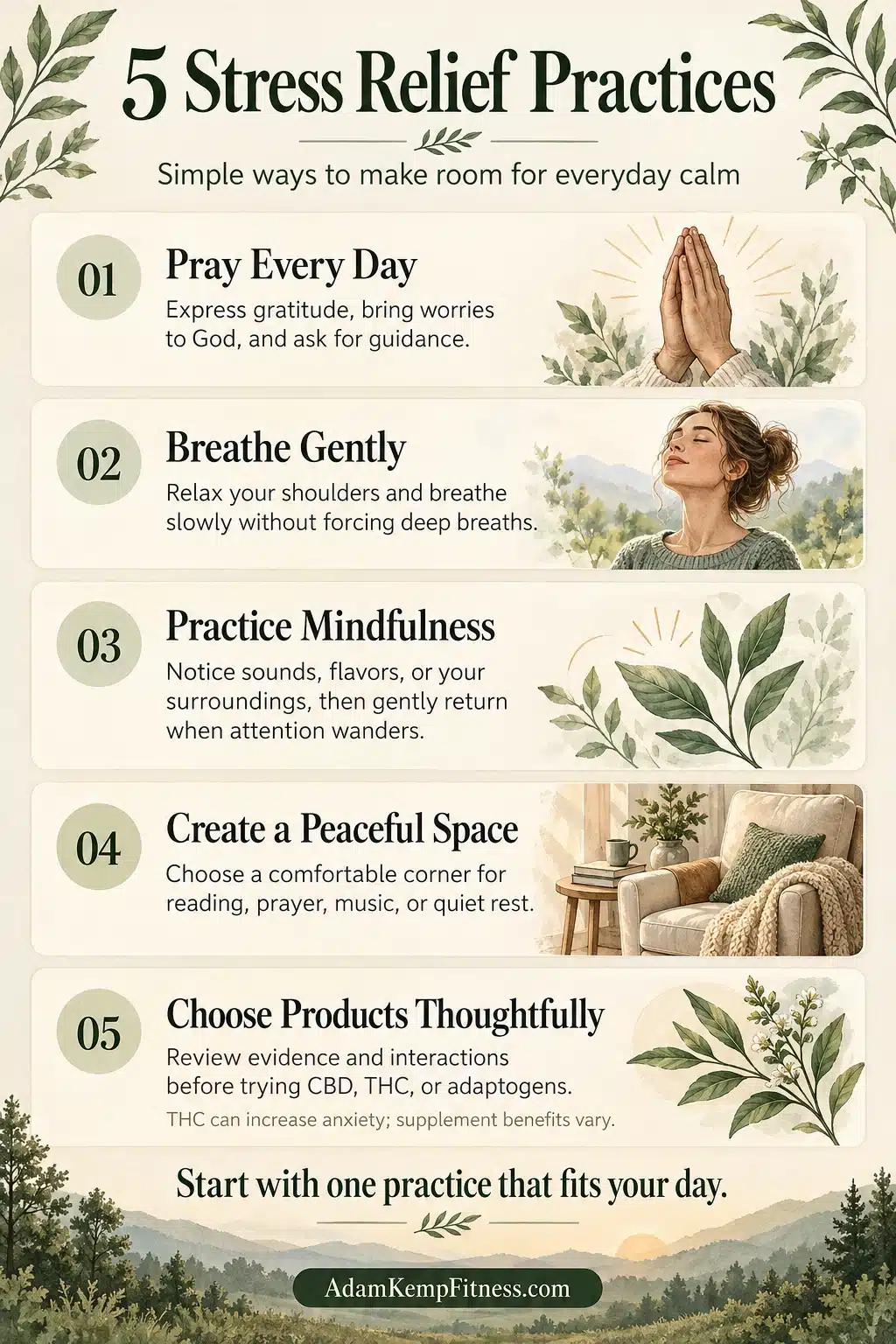 Wellness Practices for Stress Relief Infographic