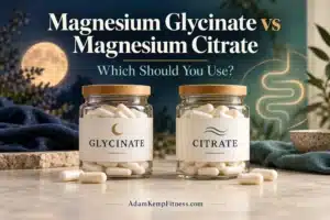 Magnesium glycinate and magnesium citrate supplement jars side by side with the title “Which Should You Use?”